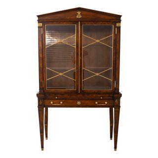 Hickory White Regency Style Mahogany China Display Cabinet For Sale