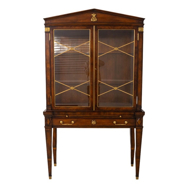 Hickory White Regency Style Mahogany China Display Cabinet For Sale