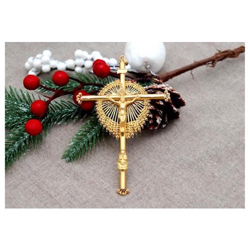 19.2k Gold Crucifix with Christ and Our Lady For Sale - Image 9 of 9