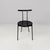 Italian Modern Round Black Wood and Metal Chair, 1980s For Sale - Image 4 of 18