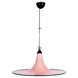 Mid-Century Pink and Black Murano Glass Pendant Light from Seguso, 1970s For Sale