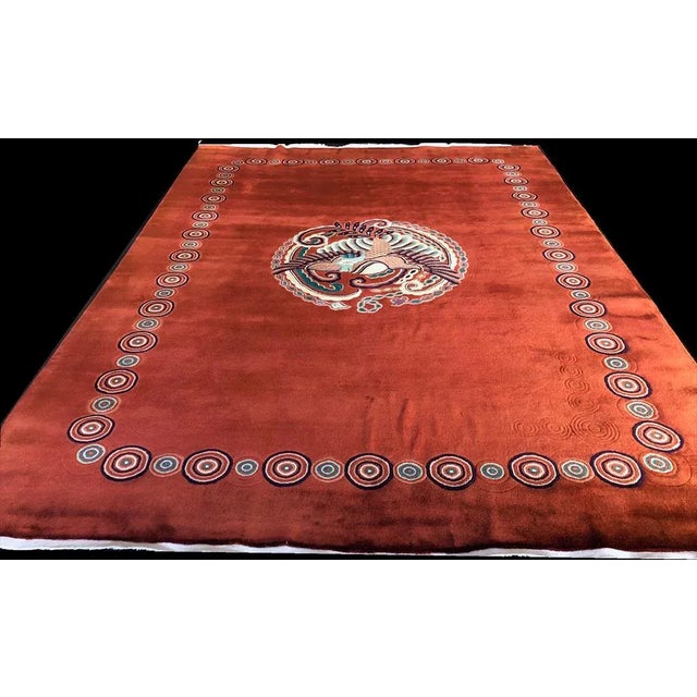 Vintage Art Deco Chinese Rug, "Phoenix Bird" For Sale In Los Angeles - Image 6 of 10
