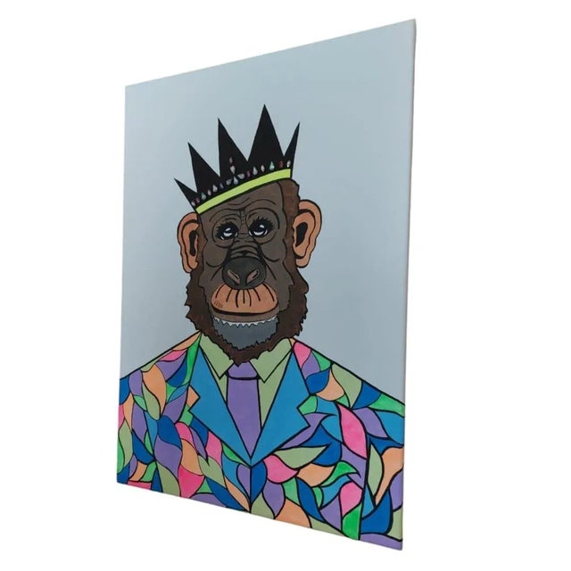 Freestyle Doodle Art, neon colors, Strass Stones added on the crown. All paintings of Priscilla are with authenticity...