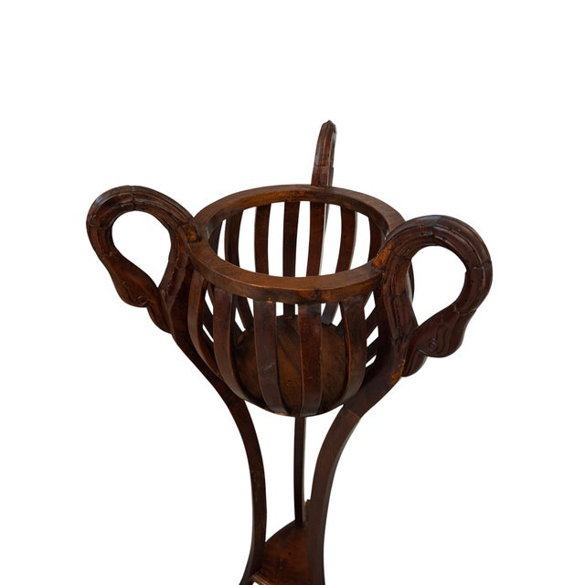 Vintage Cherry Wood Plant Pot, 1990s For Sale - Image 6 of 11