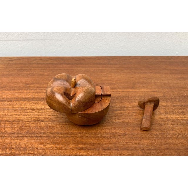 Vintage Teak Apple Shaped Secret Box, 1970s For Sale - Image 11 of 17