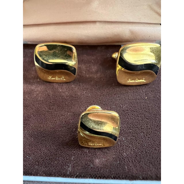 Rare Vintage PIERRE CARDIN CUFFLINKS & Tie Pin In Original Case Circa "1960" For Sale - Image 17 of 18