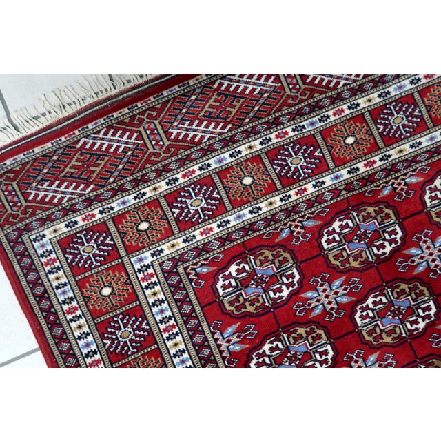 1960s, Vintage Uzbek Bukhara Rug 4' X 7' For Sale - Image 12 of 14