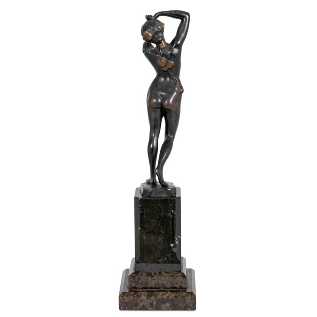 Art Nouveau Charles Masse Nude Woman Patinated Bronze For Sale - Image 3 of 6