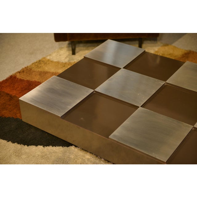 Checkerboard Coffee Table attributed to Roberto Monsani, 1970s For Sale - Image 6 of 11