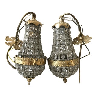 French Crystal Chandeliers - A Pair For Sale