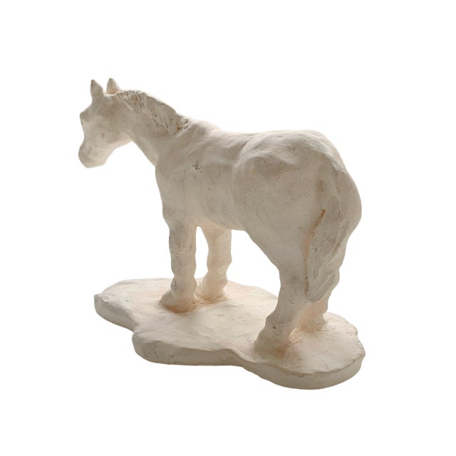 Mid 20th Century Vintage Chalkware Horse Sculpture, Primitive Style For Sale - Image 5 of 7