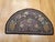 Stone Gray Vintage American Hand Hooked Rug, Handwoven Half Moon Floral Pattern, Folk Art Tapestry, 2x4 For Sale - Image 8 of 9