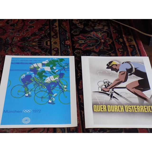 Art Deco Vintage Cycling Poster Lithographs - Set of 10 For Sale - Image 3 of 9