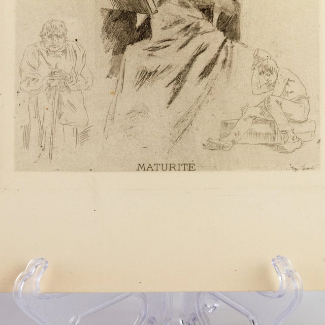 Felicien Rops, Maturité Belgian, Original Etching, 19th Century For Sale - Image 4 of 6