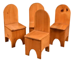 Vintage Swedish Style Children’s School Chairs—Set of 4