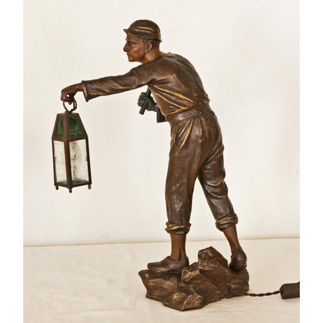 Metal Art Nouveau Metal Figure from Bergmann, 1890s For Sale - Image 7 of 10