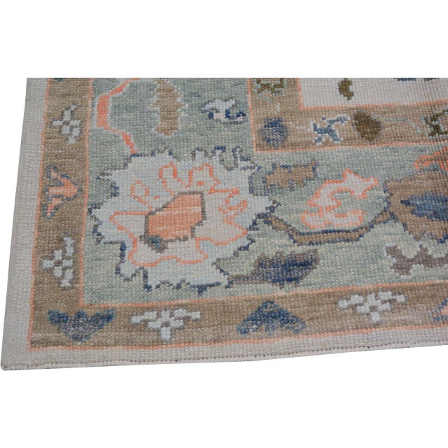 Turkish New Turkish Professional Hand Knotted Oushak, 9'1x11'9 For Sale - Image 3 of 5