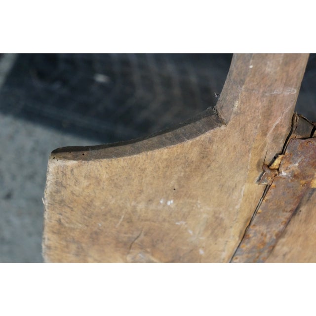 Antique 19th Century Primitive Wooden Farmhouse Grain Malt Shovel 58" For Sale - Image 14 of 16