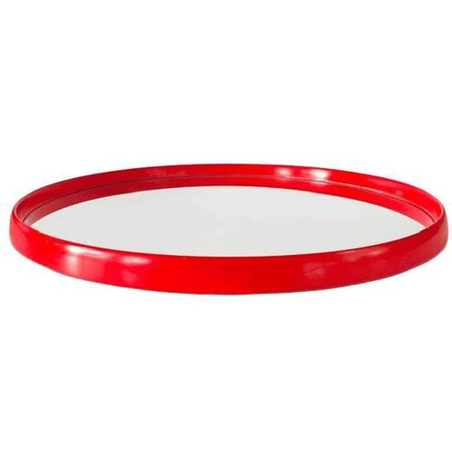 Mid-Century Space Age Spiegel Rood Hout Mirror by O.W. Hack, 1960s For Sale - Image 3 of 11
