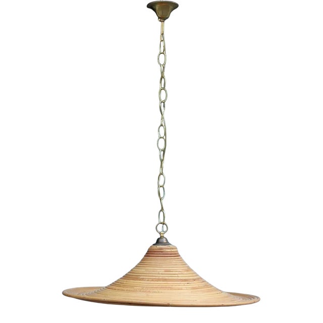 Italian Bamboo Chandelier, 1950s For Sale