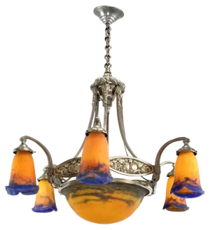 Art Deco Chandelier attributed to Muller Freres Luneville, 1920s