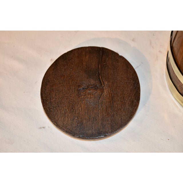 Brown 19th Century English Oak Strapped Treen Barrel For Sale - Image 8 of 8