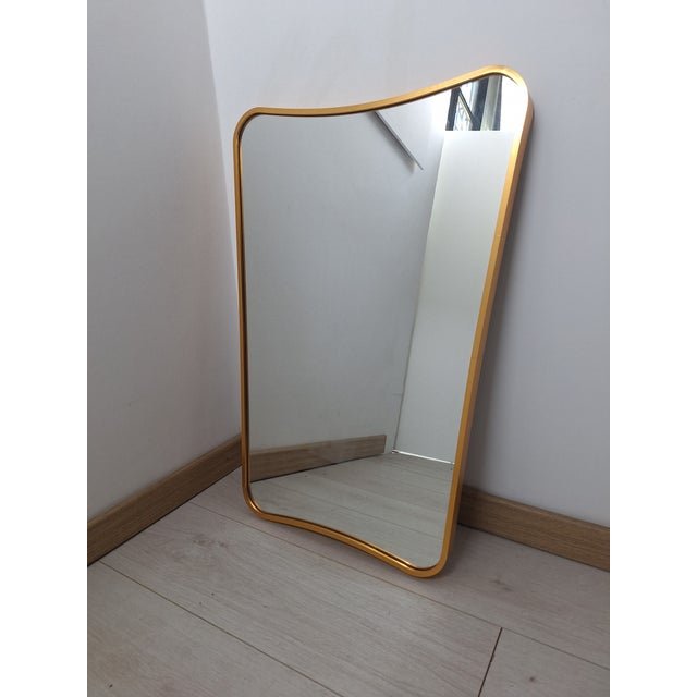 1990s Mirror with Sinuous Brass Frame by Gio Ponti for Gubi, 1990s For Sale - Image 5 of 7