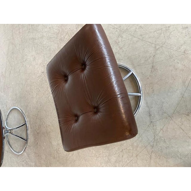 Vintage Brown Leather Ekornes Stressless Reclining Lounge Chair & Stool 1960,s For Sale - Image 3 of 18