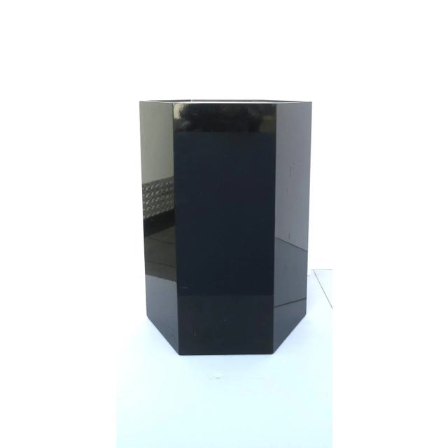 Black Pedestal Column Stand or Table, Circa 1970s Modern For Sale - Image 4 of 13