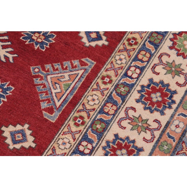 1990s Southwestern Kazak Red/Beige Wool Rug - 8'1''x9'8'' For Sale - Image 5 of 10