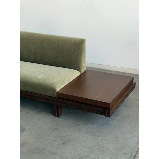 1960s Vintage Platform Sectional in Walnut & Mohair For Sale - Image 5 of 14