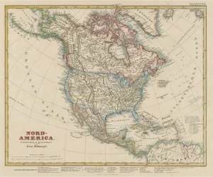 Antique Map of North America Including the West Indies