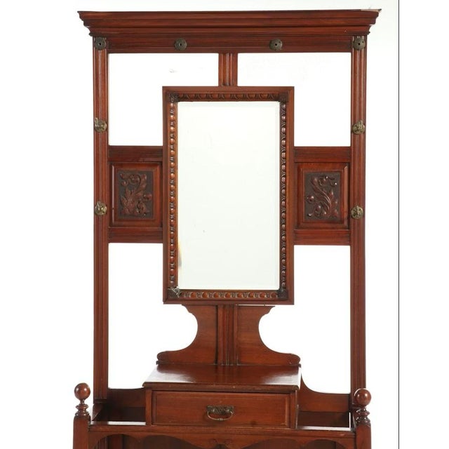 Magnificent Late 1800's Edwardian style mahogany hall stand. In overall very good condition. Minor nicks, etc. as shown....
