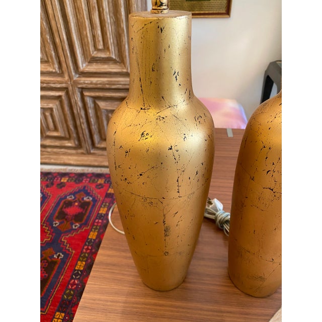 1980s 1980s Gilt Vase Shape Lamps - a Pair For Sale - Image 5 of 7