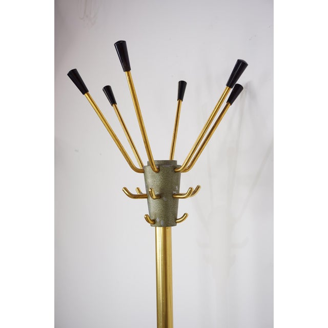 Brass and Metal Coat Rack, 1950s For Sale - Image 4 of 8