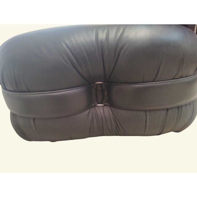 Black Faux Leather Sofa and Armchair Set from Adriano Piazzesi, Italy, 1970s, Set of 3 For Sale - Image 13 of 15