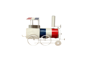 Vintage French Flag Tin Locomotive Figurine