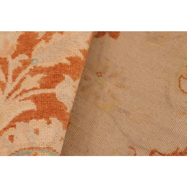 Classic Ziegler Beige Orange Hand-Knotted Wool Rug - 8'1'' X 9'11'' For Sale In New York - Image 6 of 7