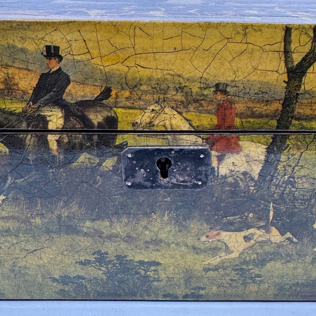 Antique 19th Cen. English Victorian Decoupage Campaign Lap Desk / Writing Slope For Sale - Image 17 of 18