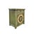 Asian Distressed Sage Green Floral Graphic End Table Nightstand For Sale - Image 3 of 7