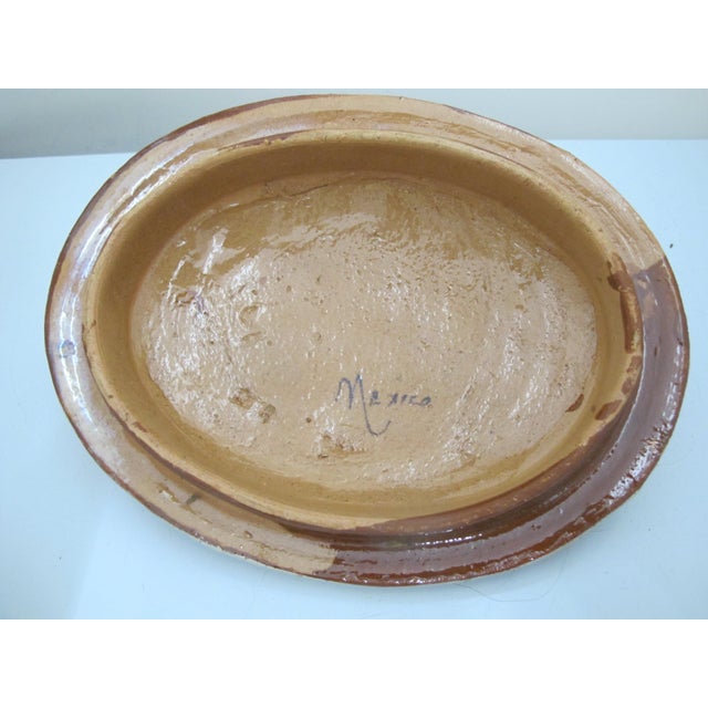 Large Mexican Tonala Redware Pottery Bird Chick-a-Dee Tureen Jar With Lid For Sale - Image 10 of 11