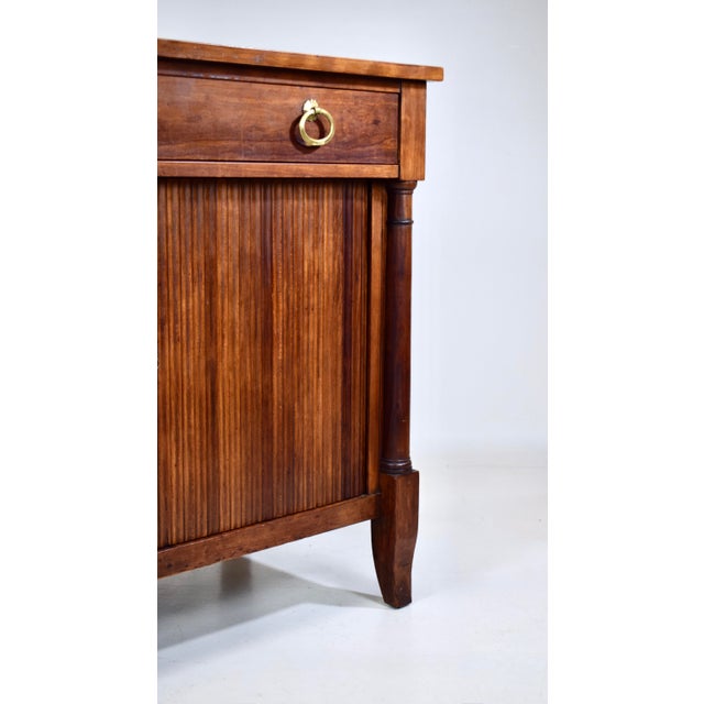 1950s Tambour Door French Empire Style Cherry Server Cabinet Console Table by Kindel For Sale - Image 5 of 15