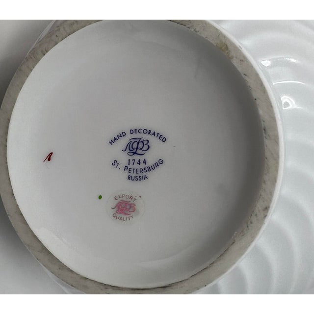 1970s Russian Lomonosov Hand-Decorated Porcelain Teapot With Cobalt Blue & Gold, St. Petersburg For Sale - Image 9 of 9