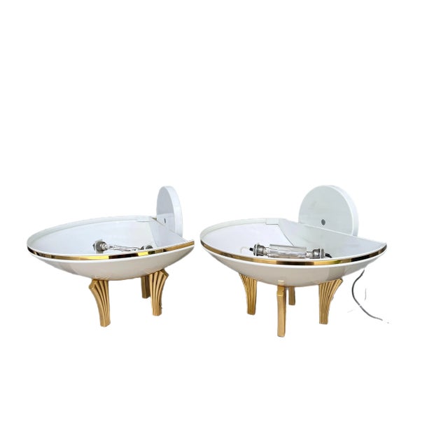 1980s 1980’s Postmodern/Art Deco Revival Italian Wall Sconces - a Pair For Sale - Image 5 of 5