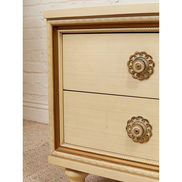 Wood Mid 20th Century Double Drawer Flower Drawer Pull Table For Sale - Image 7 of 12