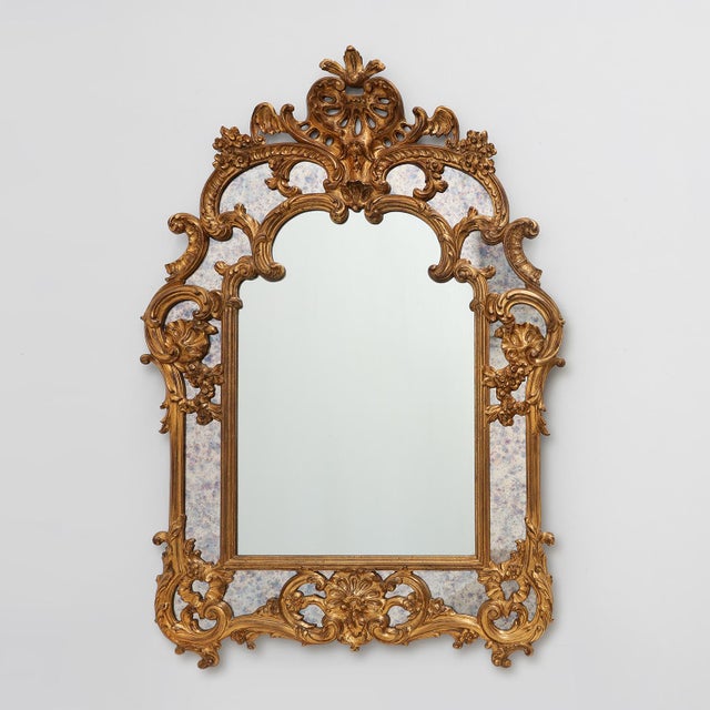 Rococo Style Gilt Mirror with Marbled Glass Border from Deknudt, Belgium, 1974 For Sale - Image 16 of 16