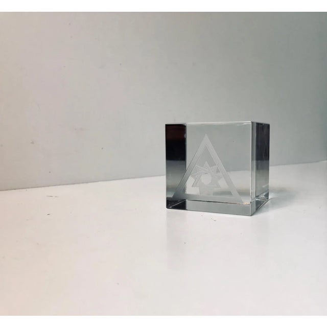 Orrefors Scandinavian Modern Style Lead Crystal Paperweight from Orrefors, 1972 For Sale - Image 4 of 4