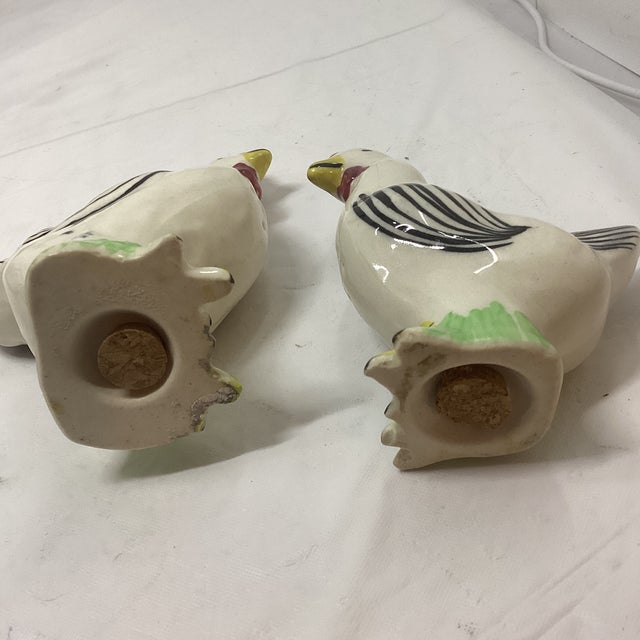 1980s Blue Ridge Pottery Rooster Hen Chicken Salt and Pepper Shaker Set- a Pair For Sale In Las Vegas - Image 6 of 7