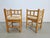 Vintage Dutch Art Deco Style Corner Chair in Oak and Rush, 1950s, Set of 2 For Sale - Image 9 of 13