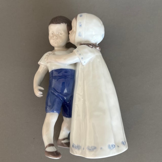 1950s Bing and Grondahl “Love Refused” Girl Kissing Boy For Sale - Image 9 of 12